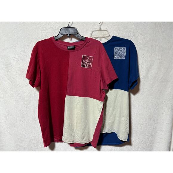 Lot of 2 Avatar The Last Airbender Fire Nation & Water Tribe Shirts Size L - Picture 1 of 14